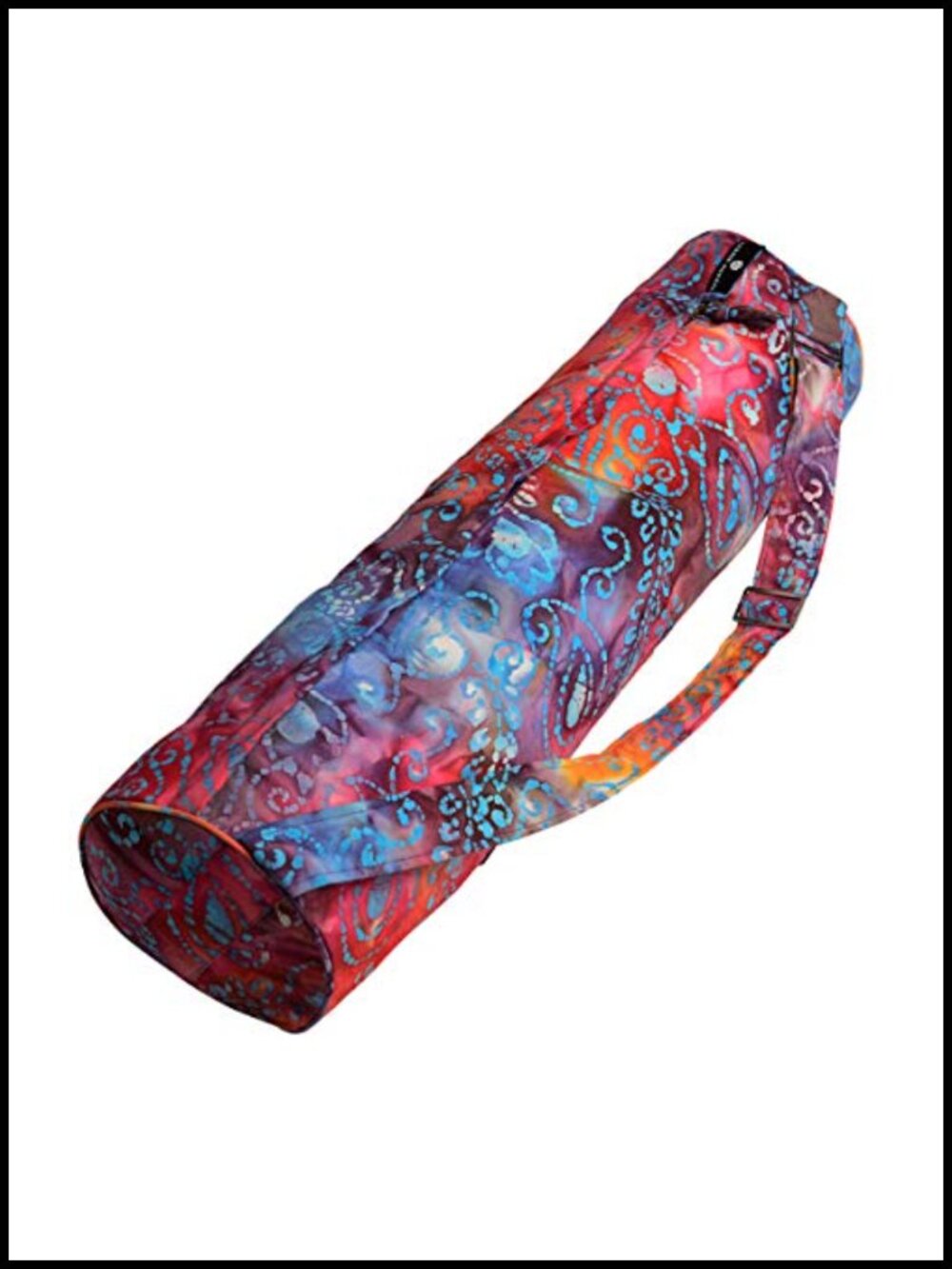 Hugger Mugger Batik Yoga Mat Bag 100% Cotton Lined Adjustable Strap 2 Pockets